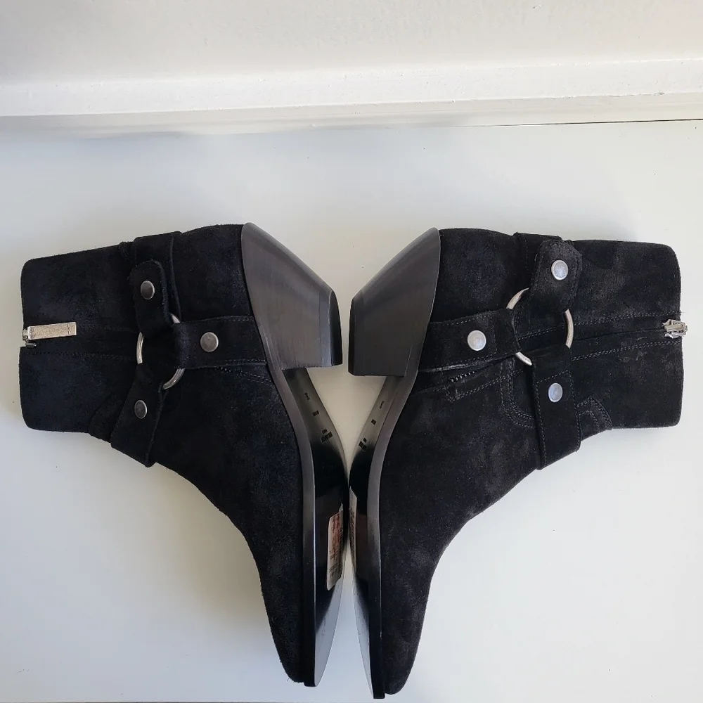 Saint Laurent Hara Suede Strap Black Booties NWT Size 6 US/6 IT - Picture 9 of 14